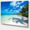 Designart - Tropical Beach with Palm Shadows - Large Seashore Canvas Print